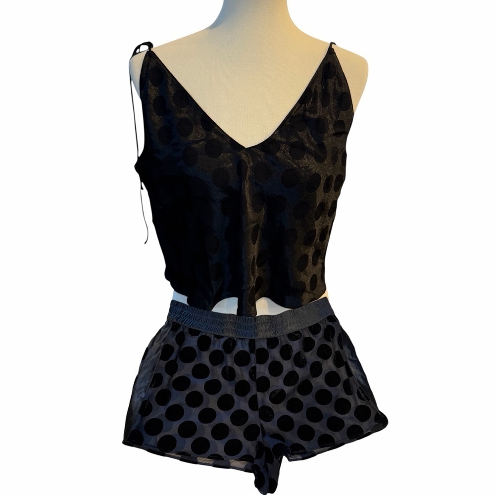 Victoria's Secret Black Polka Dot Camisole with matching shorts - Picture 2 of 9